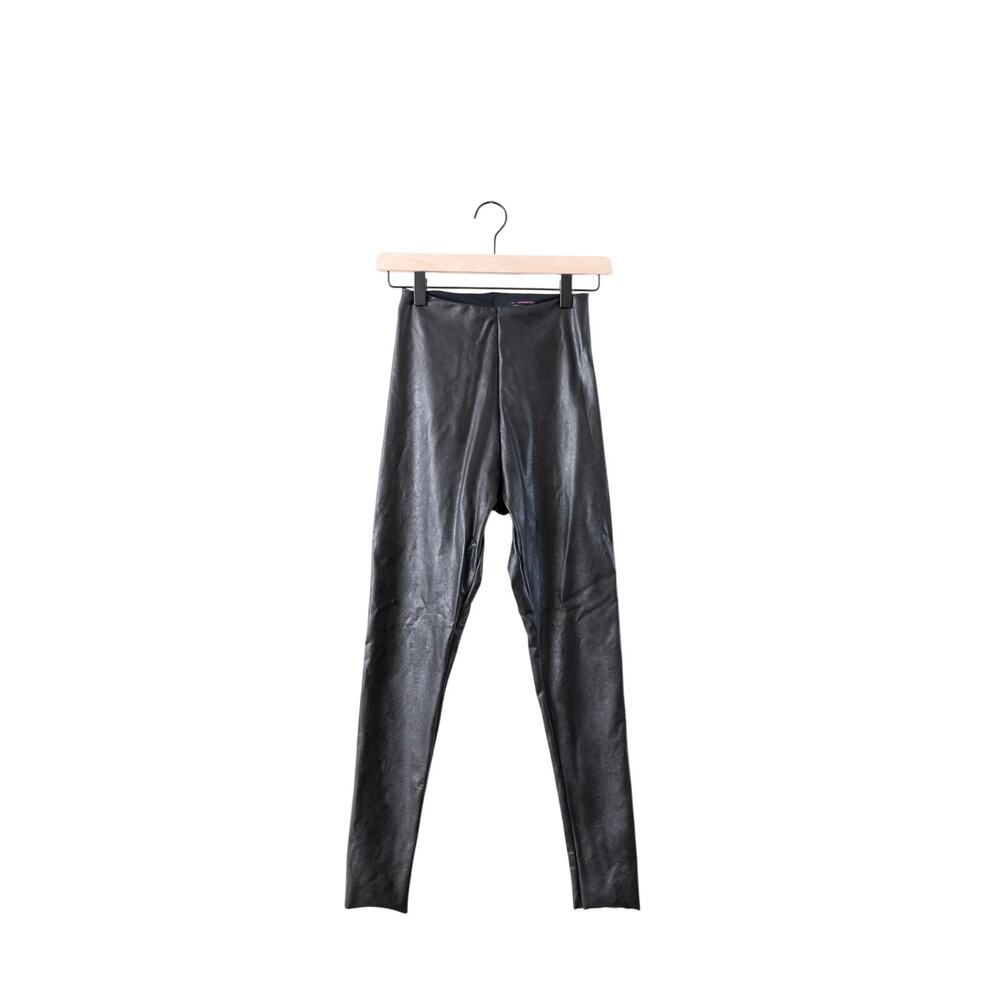 Commando Faux Leather High-Rise Full Length Black Leggings Women's Size Medium - Picture 4 of 10